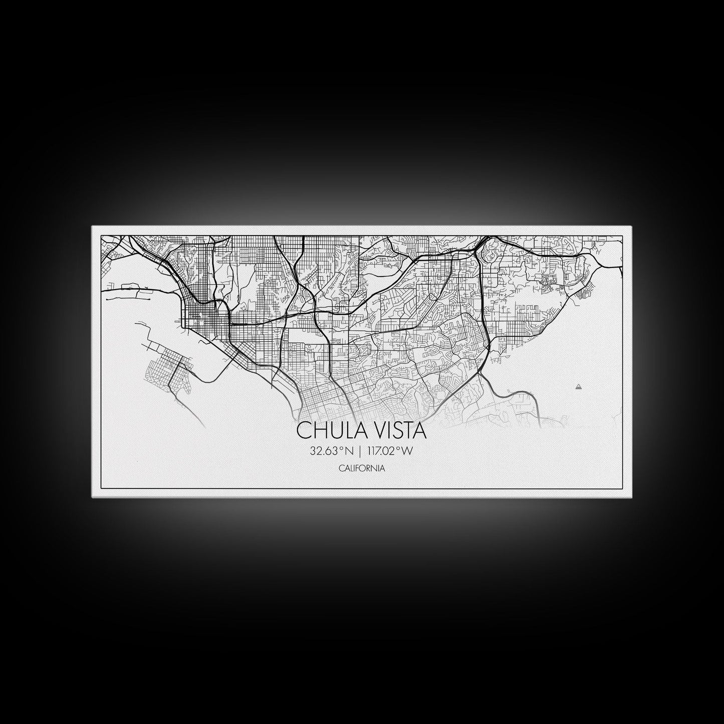 Chula Vista Street Map, California Map, Map Print, Modern Art, Wall Art, Canvas Art, Laundry Room Décor, Homeschool Wall Art, Over Bed Art