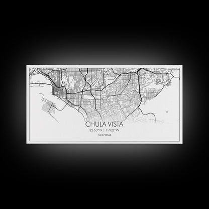 Chula Vista Street Map, California Map, Map Print, Modern Art, Wall Art, Canvas Art, Laundry Room Décor, Homeschool Wall Art, Over Bed Art