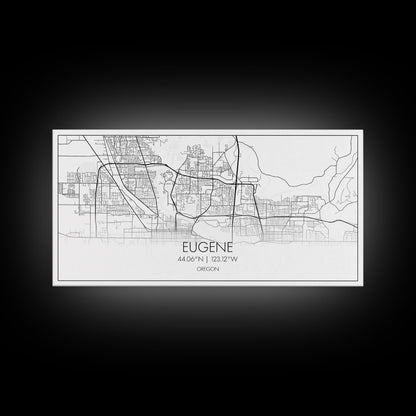Eugene Street Map, Oregon Map, Map Art, Minimalist Art, Wall Art, Canvas Art, Newlywed Gift, Bar Wall Décor, Rustic Home Décor, Couples Gift