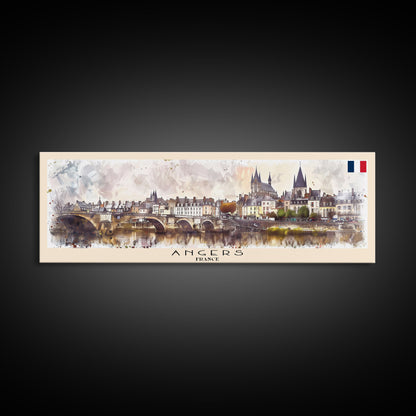 Angers France Wall Art, Panoramic Travel Poster, Panoramic Framed Canvas Print, City Wall Art, Wall Hanging Home Decor, Travel Art