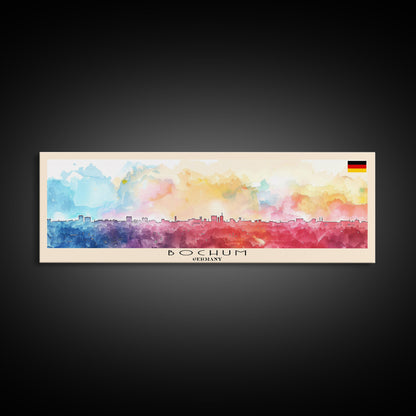 Bochum Germany Panoramic Travel Poster, Framed Canvas Print or Metal Wall Art, Travel Art, Home Decor, Panoramic Painting, Midcentury Art