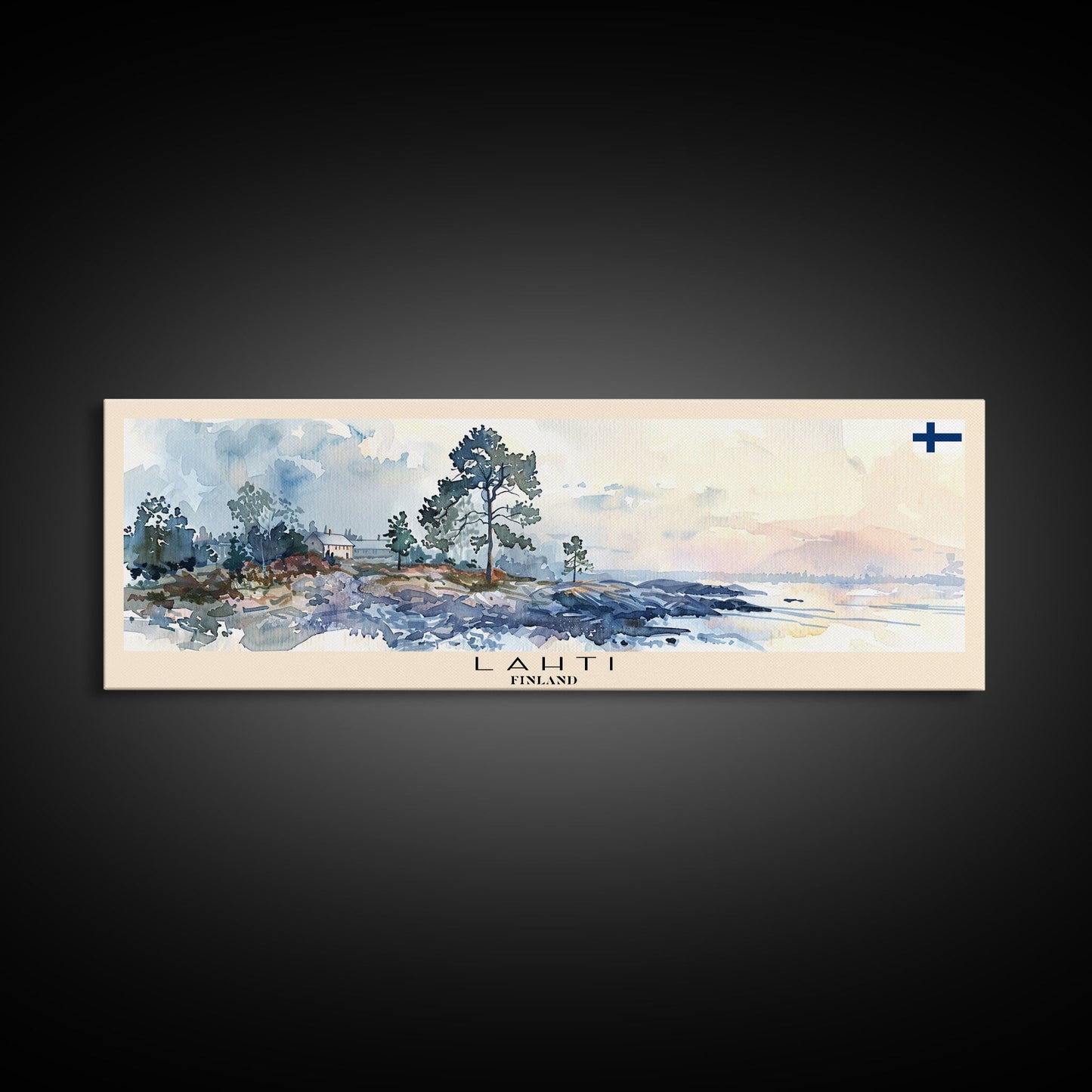 Lahti Finland Travel Art, City Art, Framed Canvas Print or Metal Wall Art, Europe Travel Poster, Panoramic Wall Art, Extra Wide Wall Art