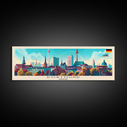 Dortmund Germany Wall Art, Panoramic Travel Poster, Panoramic Framed Canvas Print, City Wall Art, Wall Hanging Home Decor, Travel Art