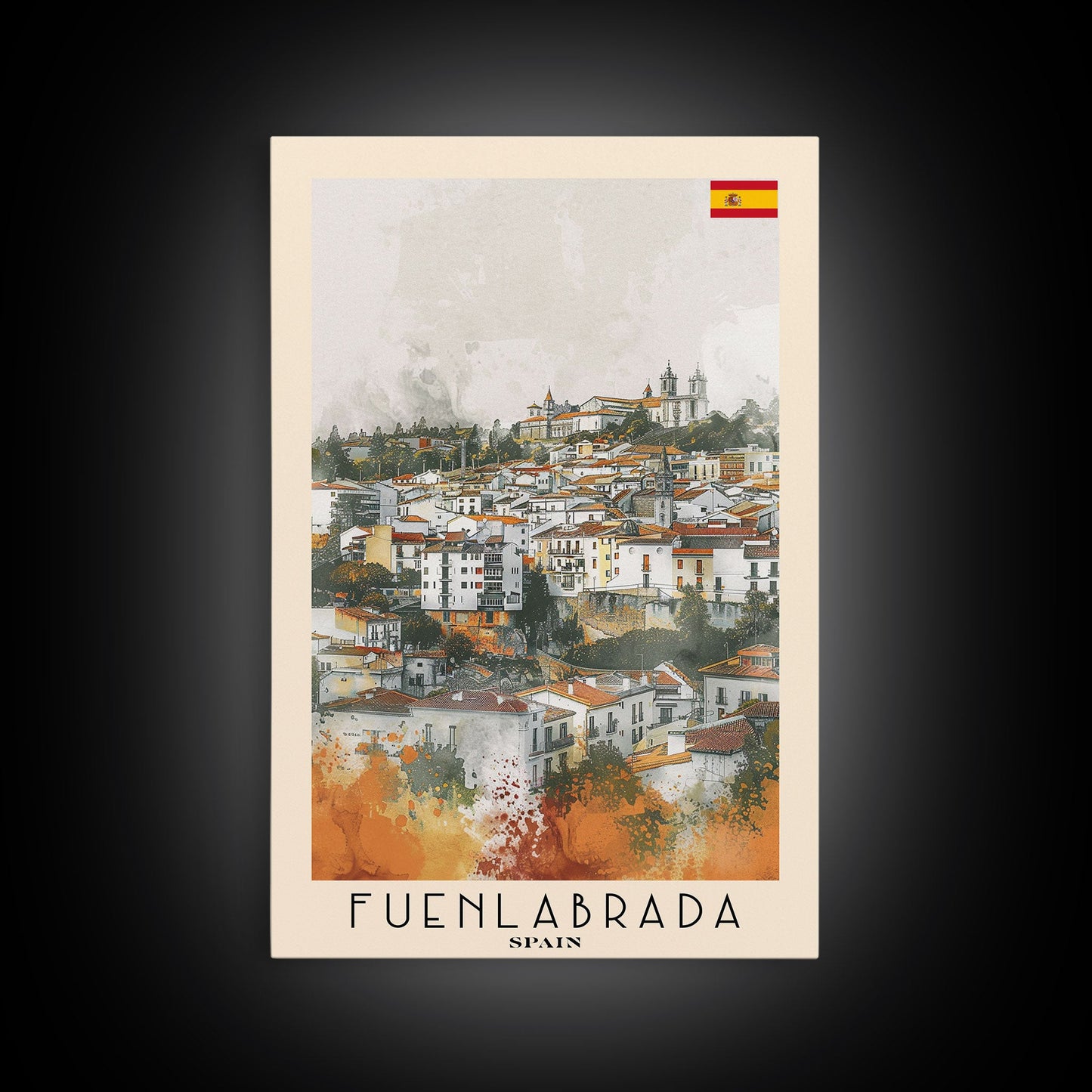 Fuenlabrada, Spain Travel Poster Art, Framed Canvas Print for Living Room or Bedroom, Spanish Wall Art, Home Decoration