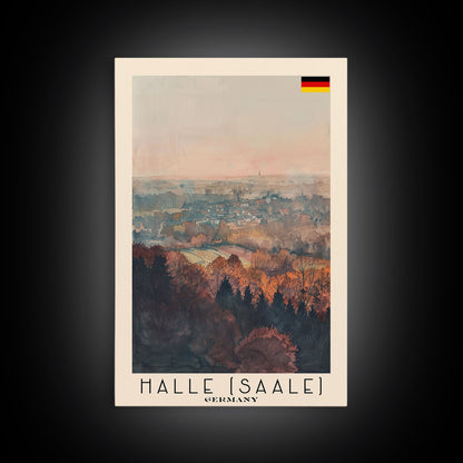 Halle Germany Scenic View Art, Framed Canvas Print, Bedroom Wall Art, Travel Poster Art, Home Decoration, German Wall Art