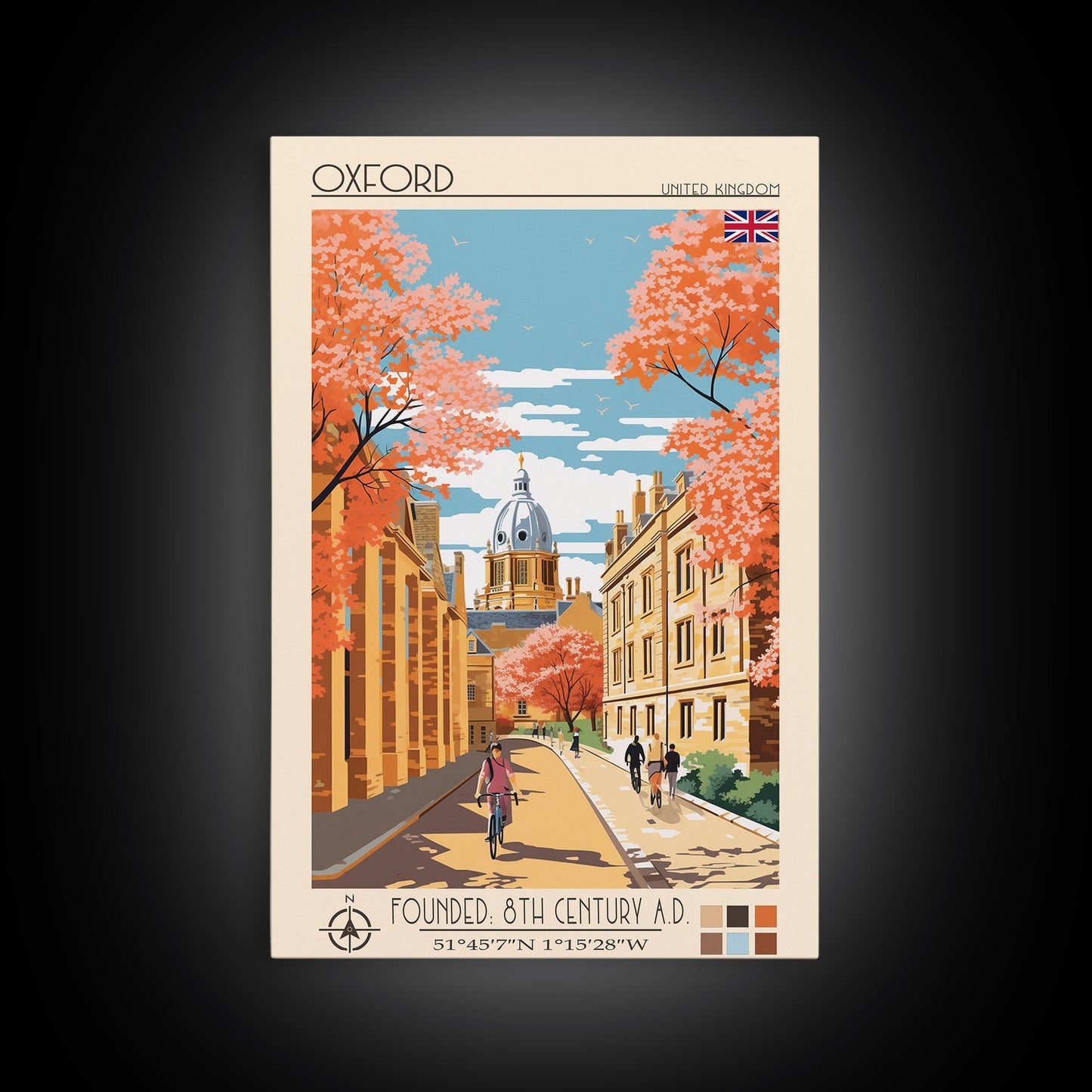 Nyiregyhaza Hungary Travel Poster Framed Canvas Print, Midcentury Modern Art, Pop Art Wall Decor, Scenic Wall Art, Living Room Decoration, Office Art