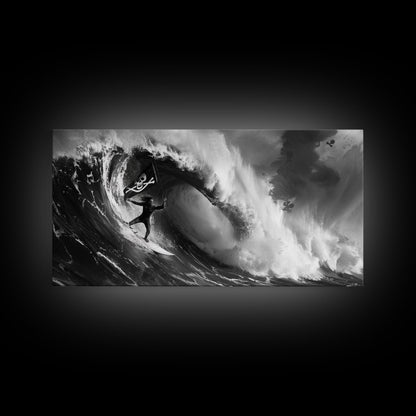 Skull and Crossbones Pirate Surfer - Pirate Surf - Mancave Decor - Office Decor - Pirate Surfer