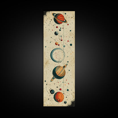 Planets and Stars, Boys Nursery Room Decor, Gift For Son, Framed Canvas Print