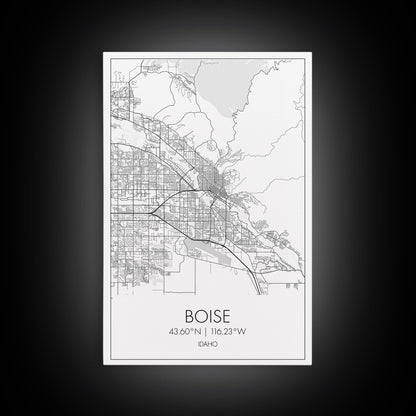 Boise Street Map, Idaho Map, City Map Art, Modern Wall Art, Wall Art, Canvas Print, Canvas Wall Art, Home Décor Wall Art, Travel Print