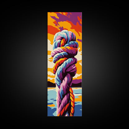 Nautical Knot at Sunset Framed Canvas Print coastal decor nautical painting ocean art coastal cowgirl wall art gift idea for her