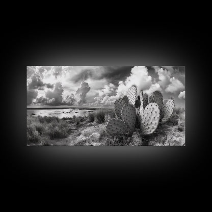 Desert Landscape, Joshua tree art, rustic decor, botanical prints, scenic view, panoramic art, southwest wall art, Canvas Print