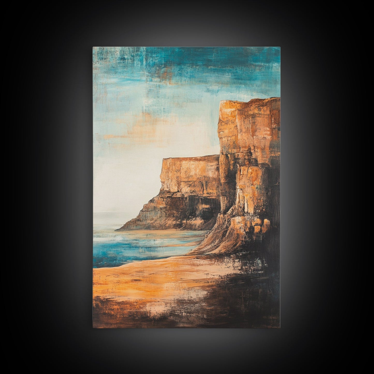 Irish Cliffs Painting, Ireland painting, coastal decor, landscape painting, nautical wall art, seascape painting, Canvas Print