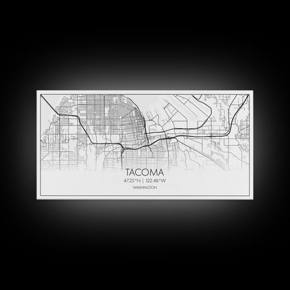 Stadtplan von Tacoma, Washington-Kunst, Kartendruck, Moderne Wandkunst, Wandbild, Leinwandbild, Geschenkidee für Zuhause, Wanddekoration im Landhausstil, Stadtwandkunst