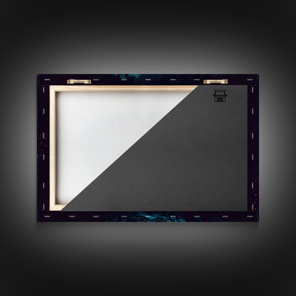 Turquoise and violet fantasy forest, aesthetic, framed canvas print