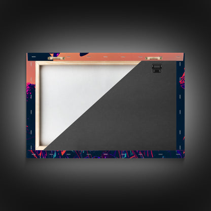 Beautiful butterfly art, vaporwave aesthetic pastel art, framed canvas print