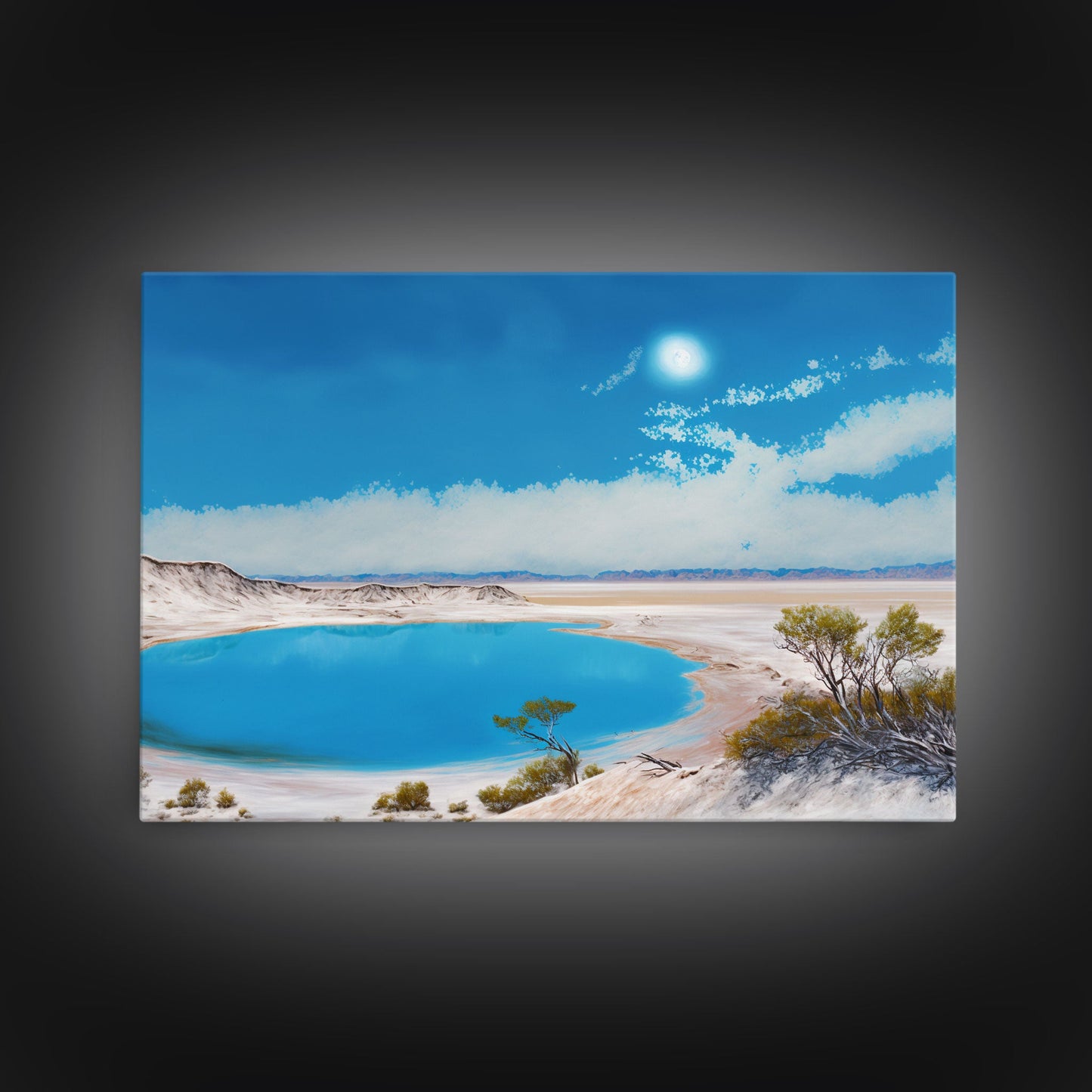 The Blue Lagoon, Tropical Wall Art, Beach Ocean Art, Framed Canvas Print, Colorful Beach House Decor, Above Sofa Art