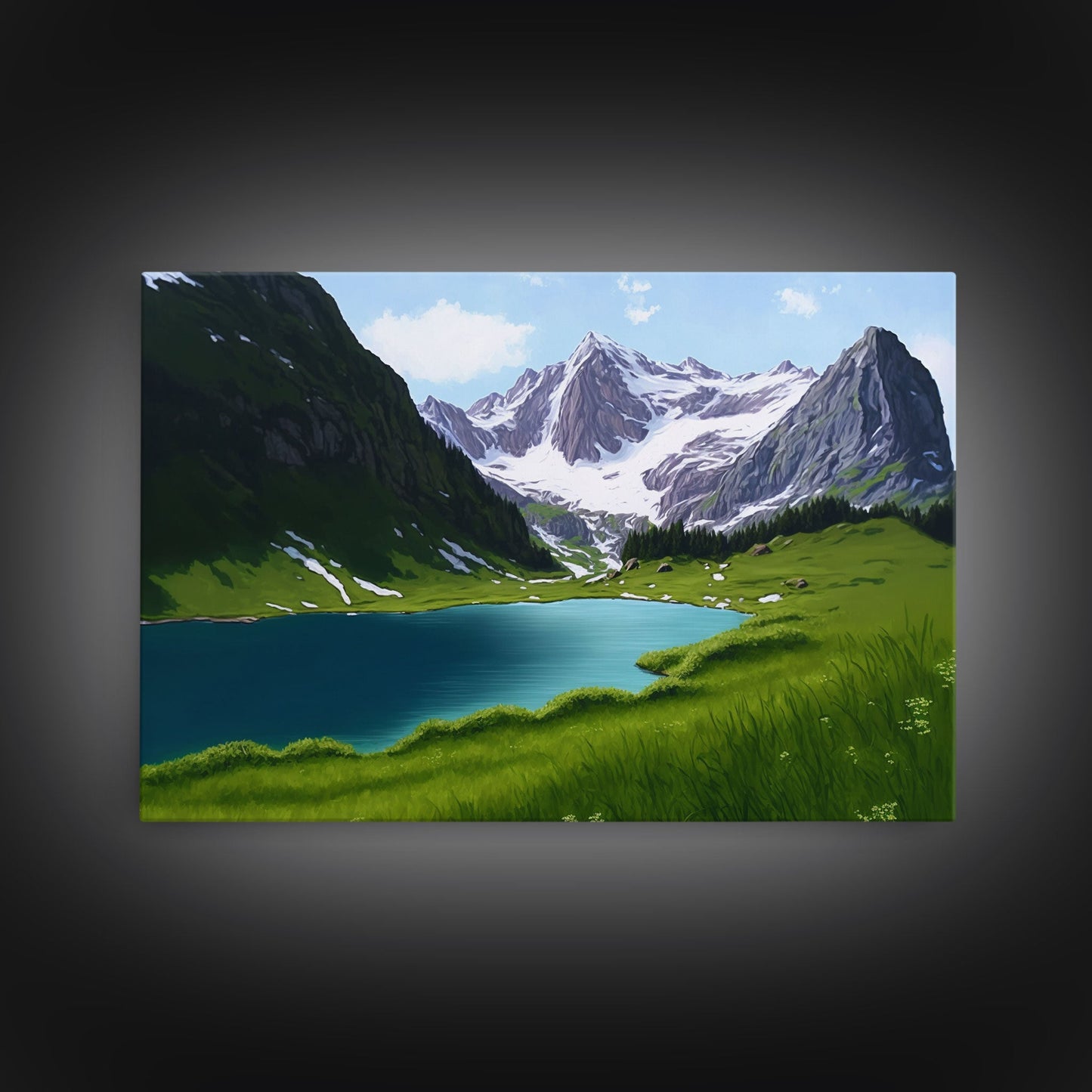 Calm and Serene Landscape Painting, Framed Canvas  Print, Canvas Art, Framed wall decor, living room wall art