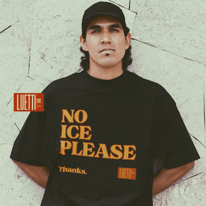 "No Ice Please" Raw Hem Oversized Tee