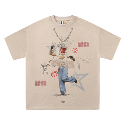 Men's Clothing  Cool Suede Unisex Short Sleeve T-Shirt Trendy