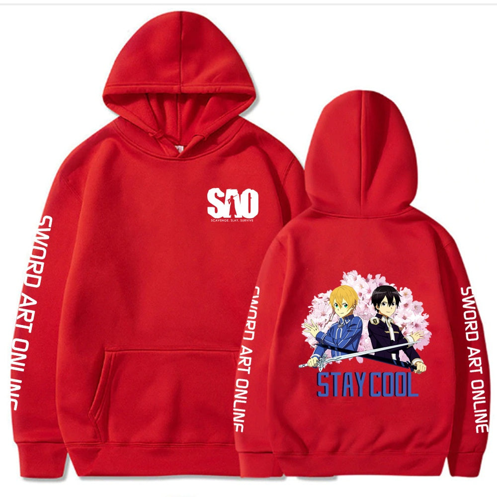 Sword Art Online Printed Loose Hooded Sweatshirt