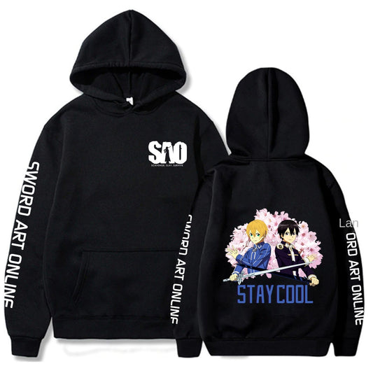 Sword Art Online bedruckter, lockerer Kapuzenpullover