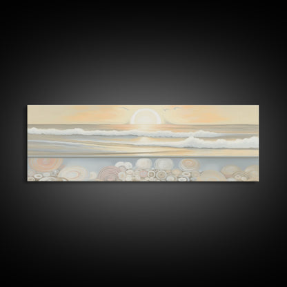 Abstract  Ocean Wall Art Canvas Print, Pastel Beach Wall Art, Seascape Wall Decor, Ocean Waves Wall Art, Panoramic, Wall Art, Canvas Print