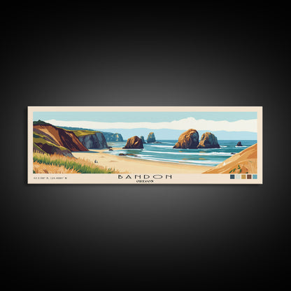 Bandon, Oregon Panoramic Print, Vacation Gift, Oregon Wall Art, Vacation Wall Art, Vacatation Memories, Beach Decor, Beach Or Lakehouse Art