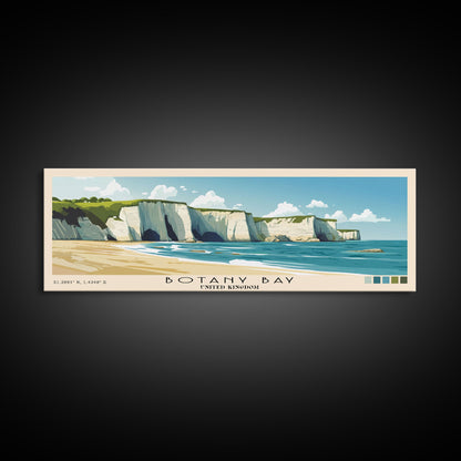 Botany Bay, United Kingdom Panoramic Print, Vacation Gift, United Kingdom Wall Art, Beach Painting, Beach Decor, Beach Or Lakehouse Art