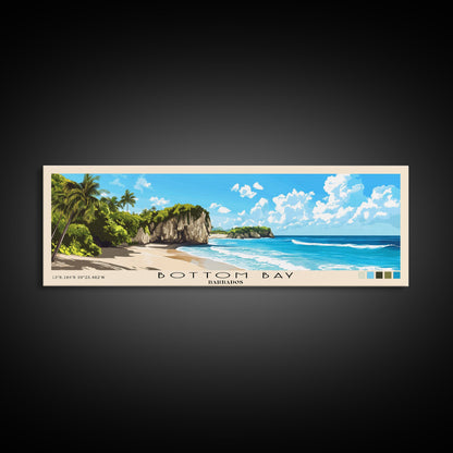 Bottom Bay, Barbados Panoramic Print, Vacation Gift, Barbados Wall Art, Beach Painting, Beach Decor, Large Wall Art, Wood Frame Art
