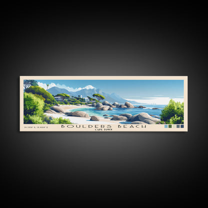 Boulders Beach, Cape Town Panoramic Print, Vacation Gift, Cape Town Wall Art, Vacation Wall Art, Vacatation Memories, Beach Decor, Beach Or Lakehouse Art