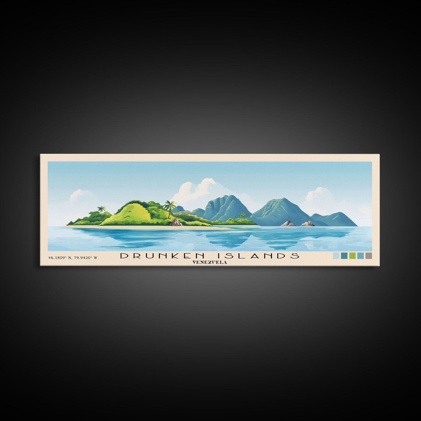 Drunken Islands, Venezuela Panoramic Print, Vacation Gift, Venezuela Wall Art, Vacation Wall Art, Vacatation Memories, Beach Decor, Beach Or Lakehouse Art