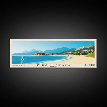 Çıralı Beach, Turkey Panoramic Print, Vacation Gift, Turkey Wall Art, Beach Painting, Beach Decor, Beach Or Lakehouse Art