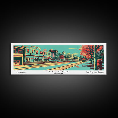 Atlanta Georgia Panoramic Travel Poster Canvas Print