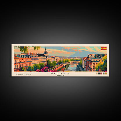 Borås Sweden Travel Art, City Art, Framed Canvas Print or Metal Wall Art, Europe Travel Poster, Panoramic Wall Art, Extra Wide Wall Art