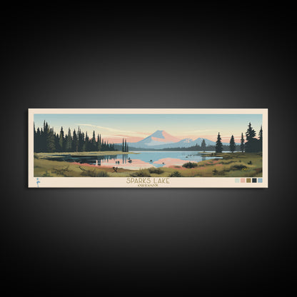 Sparks Lake, Oregon Framed Canvas Print, Lake House Decor, Midcentury Modern Art, Pop Art, Travel Poster, Bedroom Wall Art