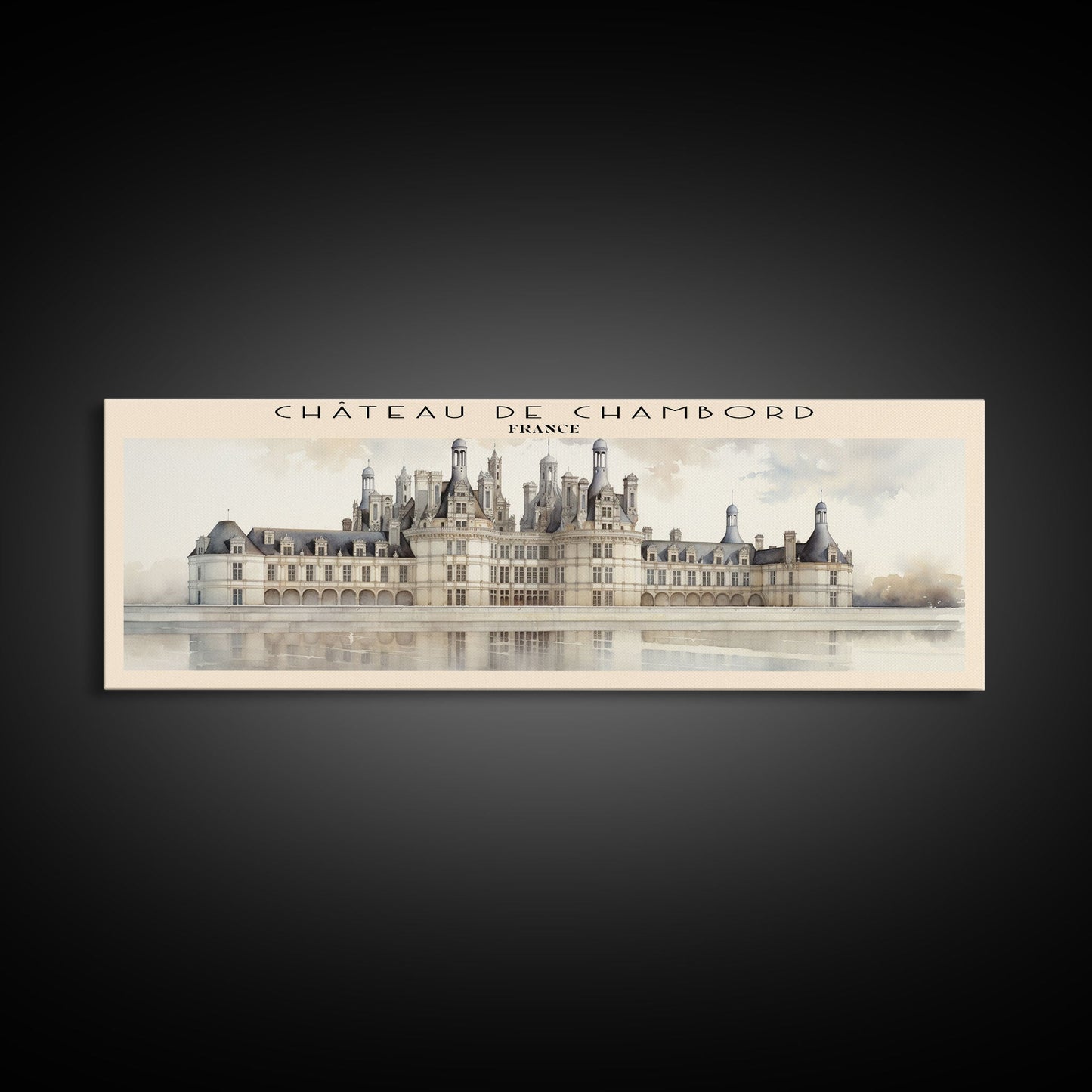 Château de Chambord Travel Poster Print, Framed Canvas Print, COUNTRY Travel Art, Wood Framed Art, Wall Hanging, Home Decor