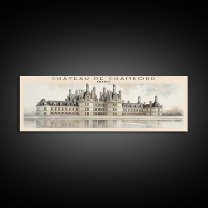 Château de Chambord Travel Poster Print, Framed Canvas Print, COUNTRY Travel Art, Wood Framed Art, Wall Hanging, Home Decor