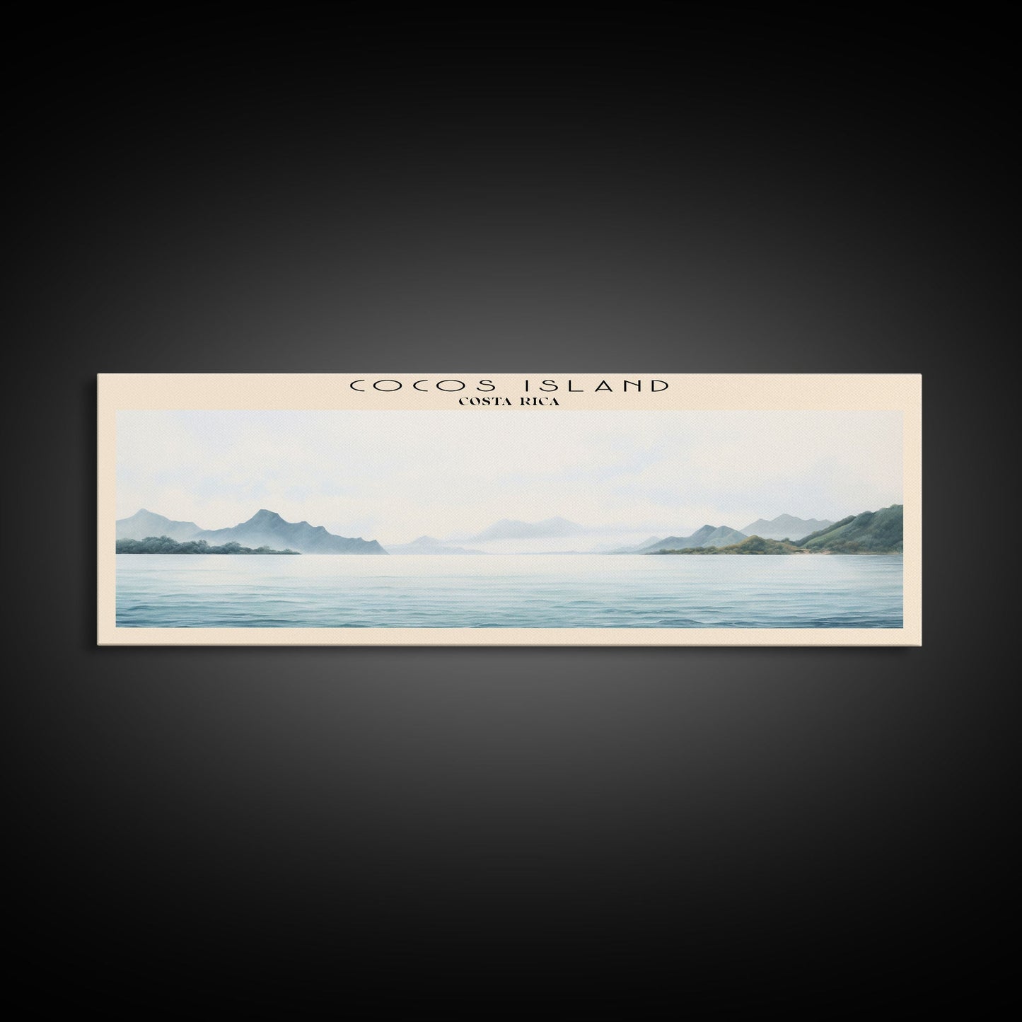 Cocos Island COUNTRY | Framed Travel Poster Canvas Print | Trendy Wall Art | Watercolor Painting | Living Room Art | Unique Art