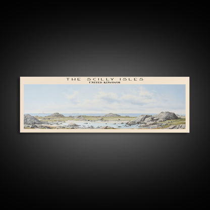 The Scilly Isles COUNTRY | Framed Travel Poster Canvas Print | Trendy Wall Art | Watercolor Painting | Living Room Art | Unique Art