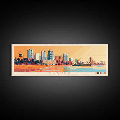 Panorama-Reiseposter Luanda, Angola, Leinwanddruck, Gemälde Luanda, Angola, Angola-Kunst, Reisekunst aus Luanda, Gemälde für Gästezimmer