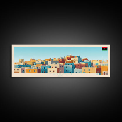 Panorama-Reiseposter Tripolis, Libyen, Leinwanddruck, Gemälde Tripolis, Libyen, Kunst aus Libyen, Reisekunst aus Tripolis, Gemälde für Gästezimmer