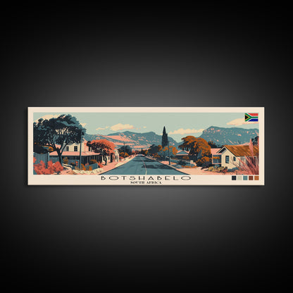 Botshabelo, South Africa Panoramic Canvas Print, Botshabelo, South Africa Painting, South Africa Art, Botshabelo Travel Poster, Travel Art, Guest Room Painting