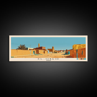 El-Obeid,  Sudan Panoramic Canvas Print, El-Obeid,  Sudan Painting,  Sudan Art, El-Obeid Travel Poster, Travel Art, Vacation Gift