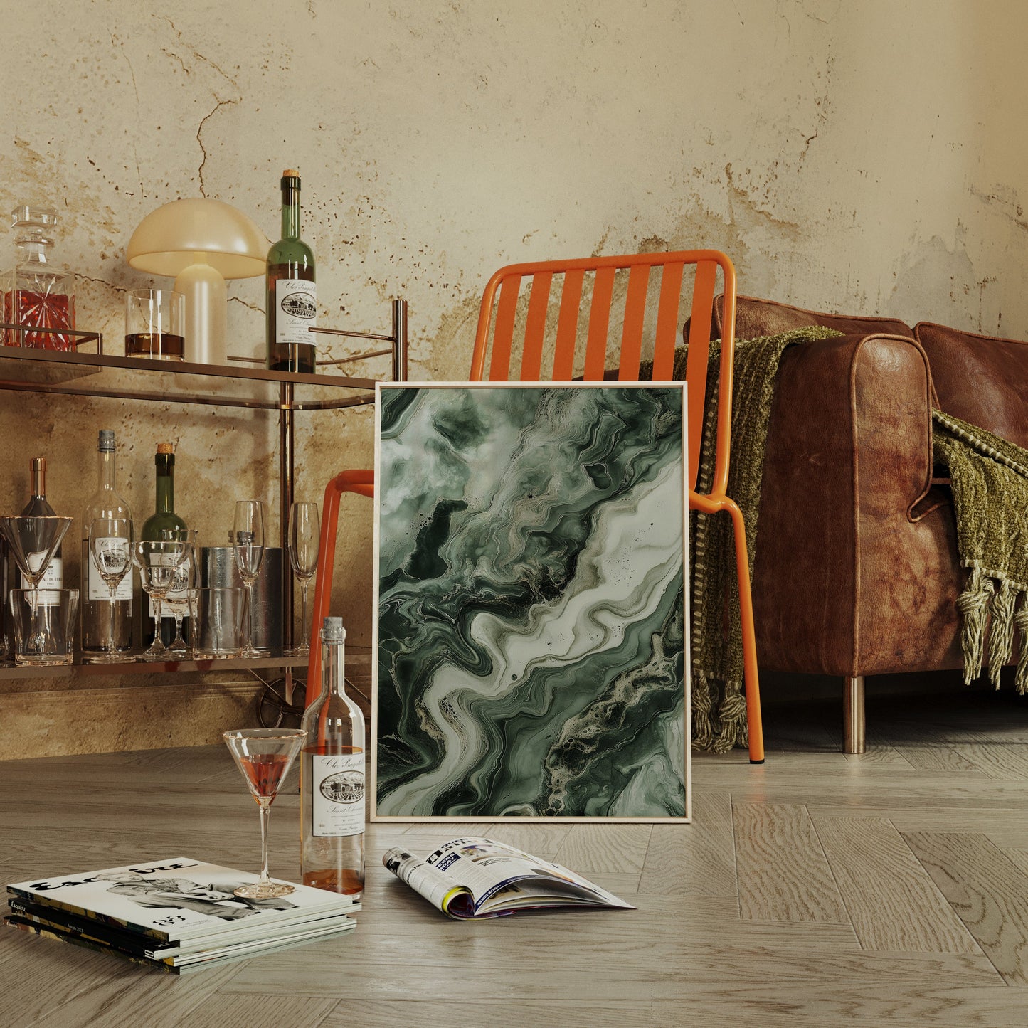 "Emerald Dreams" - Abstract Green Marble Art Print