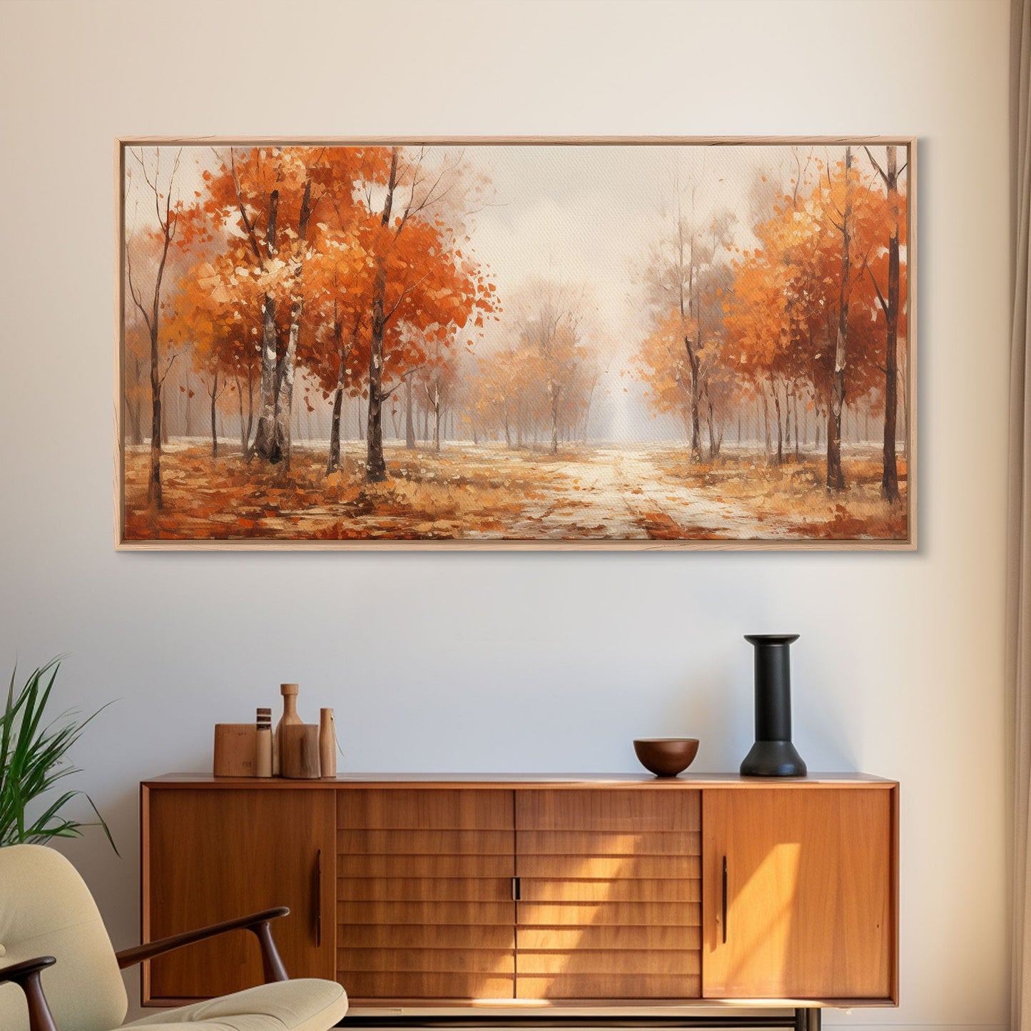 Seasonal Decor, Fall Centerpiece Landscape Painting Canvas Print, Autumn Decor, Fall Centerpiece, Fall Home Decor, Fall Farmhouse Wall Decor