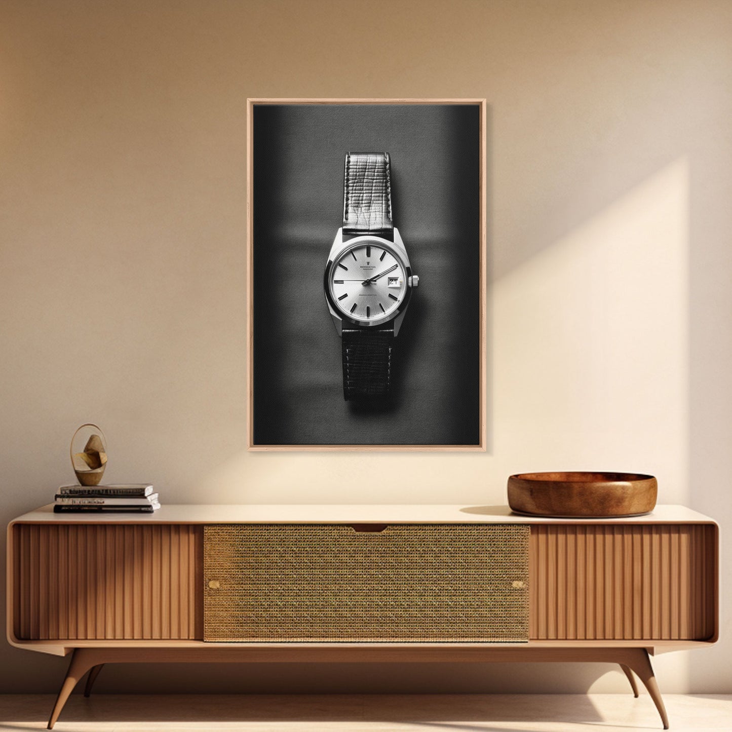 Classic Wrist Watch Wall Art, Watch Art, Watch Face, Black And White, Minimalist Print, Wall Decor, Canvas Print, Wall Art, Framed Canvas