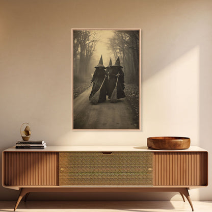 Black And White Art, Witch Wall Decor, Horror Art Print, Gothic Wall Art, Canvas Print, Wall Art, Vertical Print, Home Decor, Wall Decor