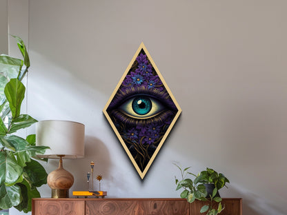 Blue Eye Abstract Close up Painting Print, Dark Academia Wall Art, Spooky Home Decor