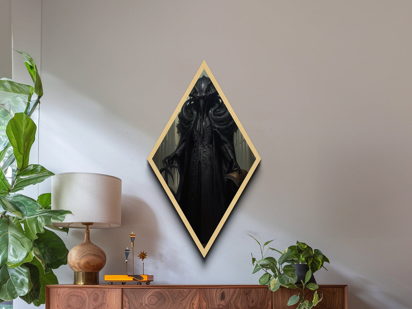 Victorian Portrait of Cthulhu, Gothic Art, Canvas Textured Print, Halloween Decor, The Gentleman Cthulhu