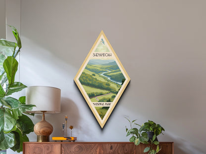 Shenandoah National Park Diamond Shaped Travel Print Canvas Artwork Print, Canvas Wall Art, Travel Present, Virginia Travel Art